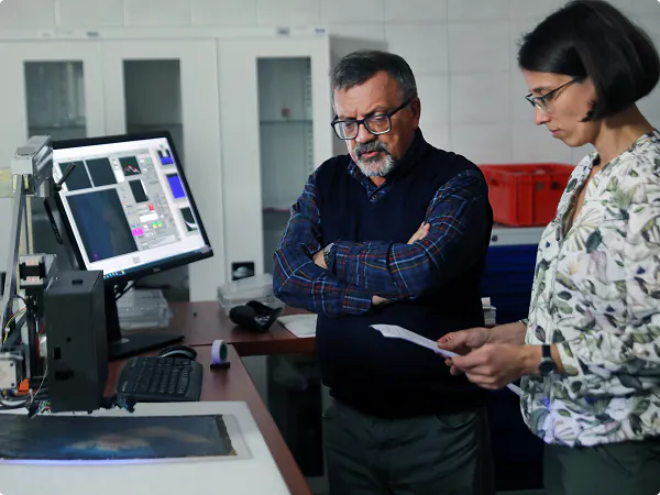 People conducting research