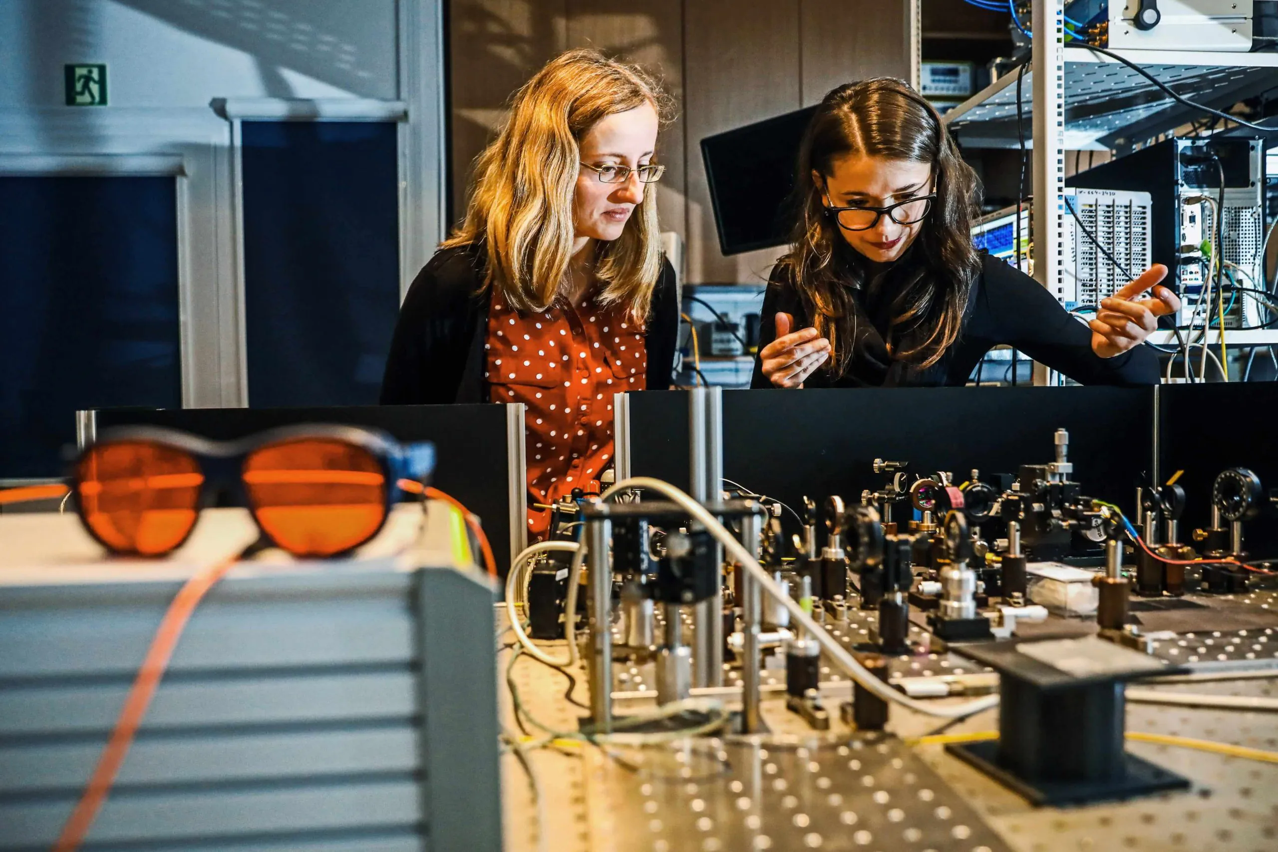 People conducting research